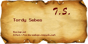 Tordy Sebes névjegykártya